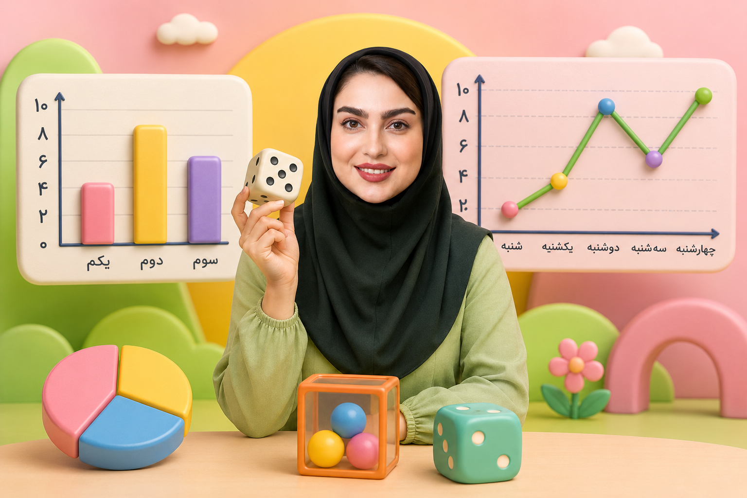 نمودار خط شکسته و آمار و احتمال