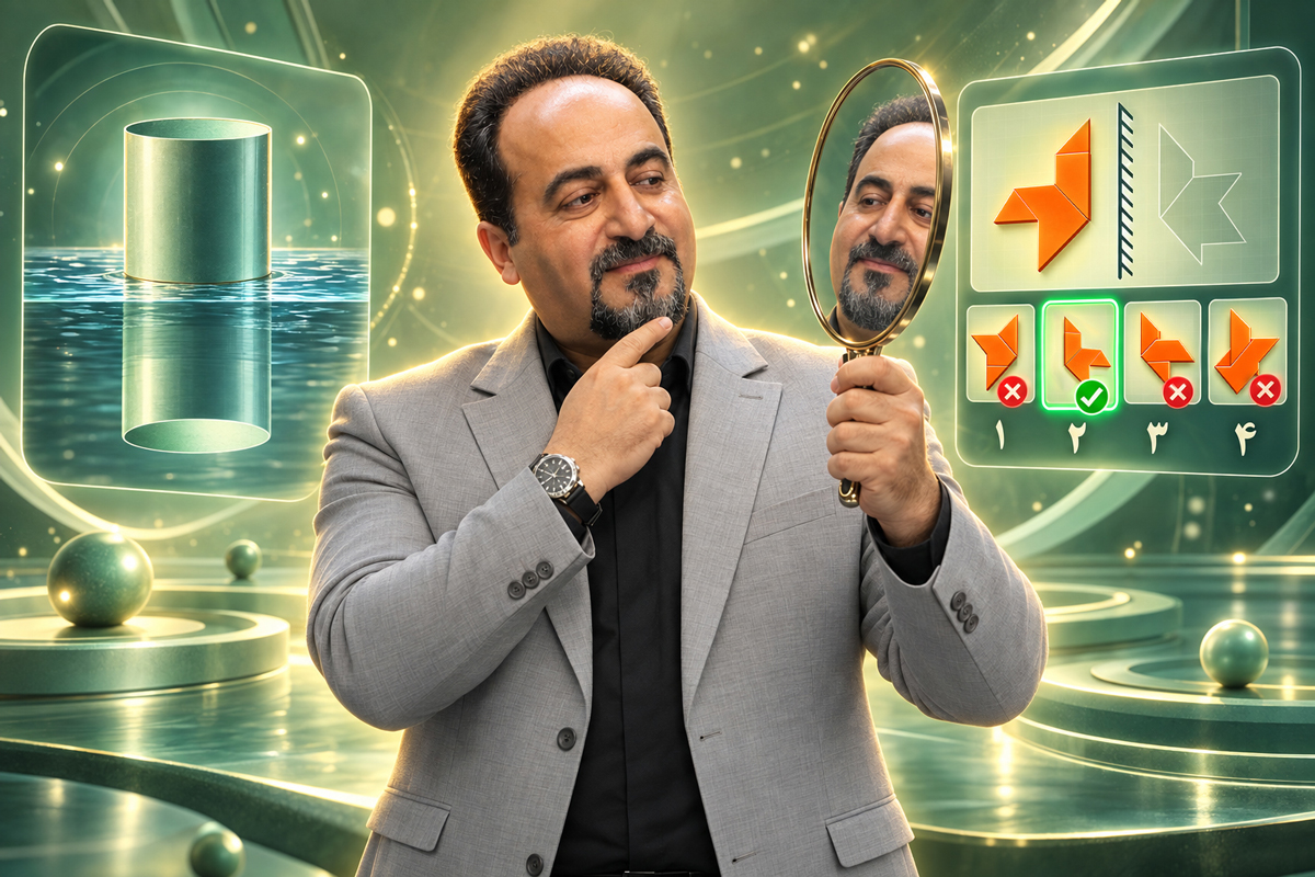 تصویر در آب، آینه و آینه مایل