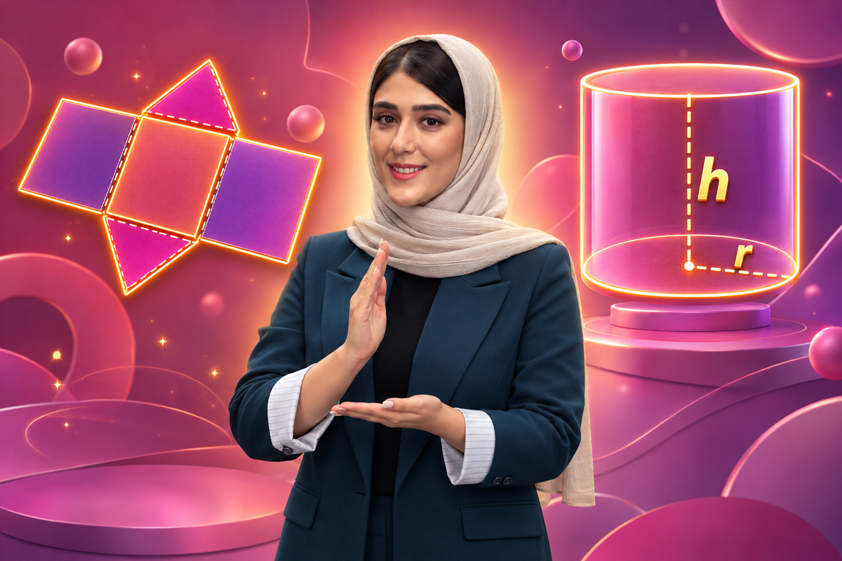 حجم و مساحت؛ از منشورها و استوانه تا هرم